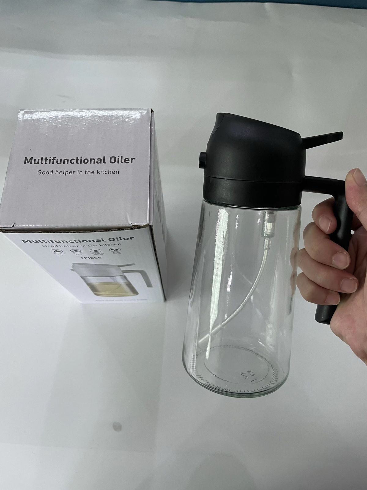 Botella Dispensadora de Aceite 2 en 1 Vidrio,