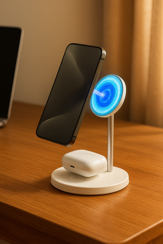 Cargador Inalámbrico Magnético 2 en 1 de 30W para iPhone y AirPods Pro – Estación de Carga Rápida