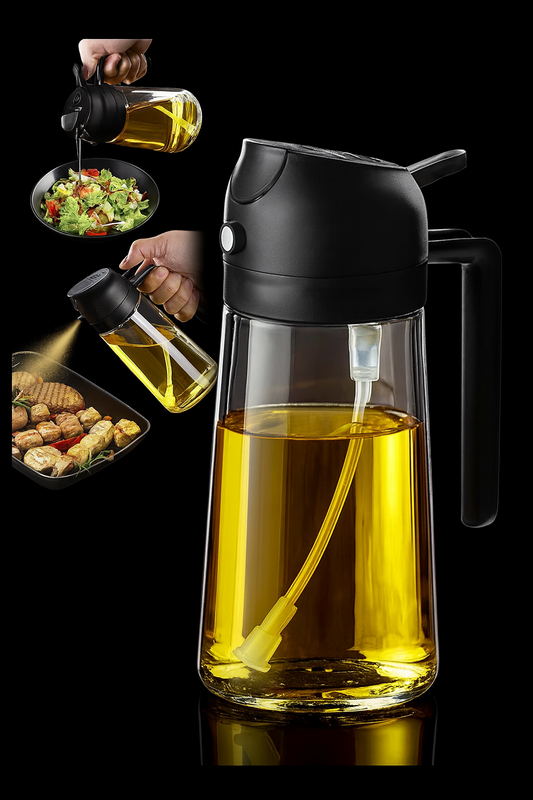 Botella Dispensadora de Aceite 2 en 1 Vidrio,