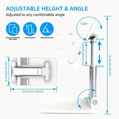 Soporte Plegable para Teléfono Móvil y Tablet – Montura de Escritorio Ajustable, Flexible, Ideal para Transmisiones en Vivo y Uso Diario – Compatible con Todos los Teléfonos