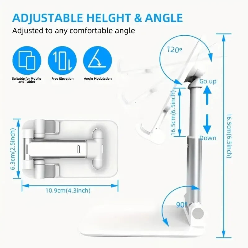 Soporte Plegable para Teléfono Móvil y Tablet – Montura de Escritorio Ajustable, Flexible, Ideal para Transmisiones en Vivo y Uso Diario – Compatible con Todos los Teléfonos