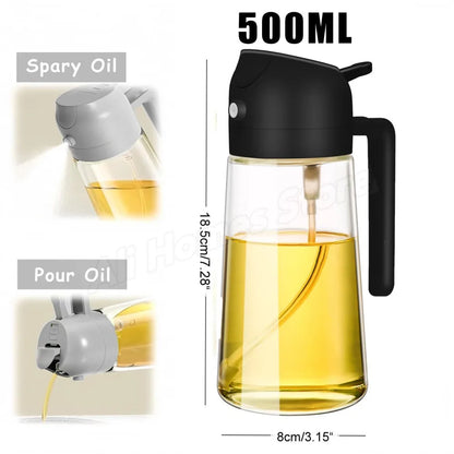 Botella Dispensadora de Aceite 2 en 1 Vidrio,