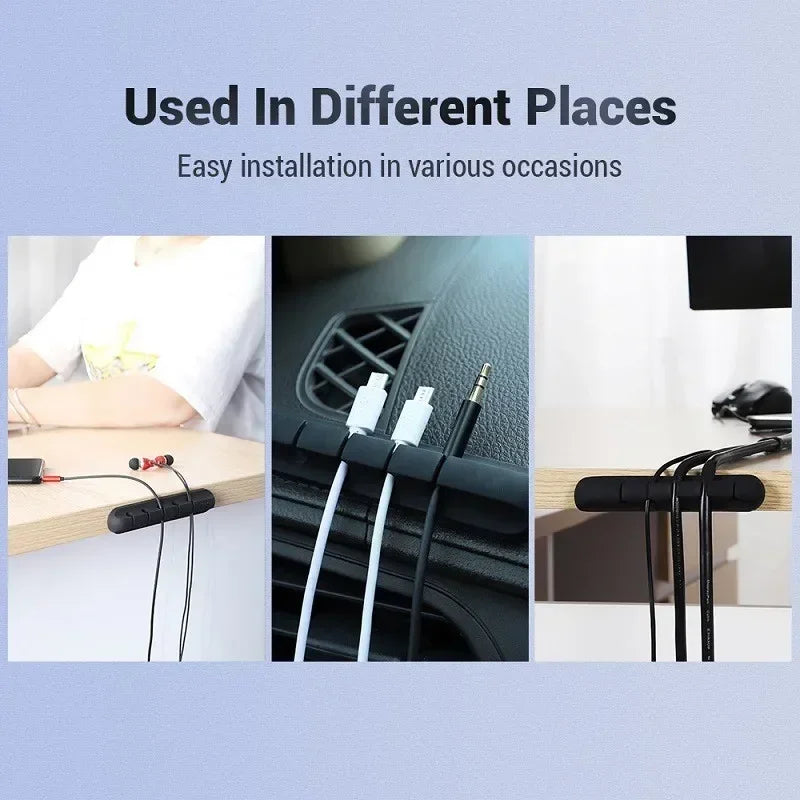 Organizador de cables USB de silicona.