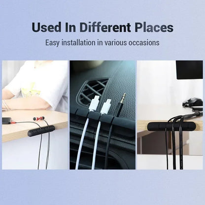 Organizador de cables USB de silicona.