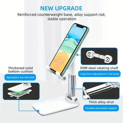 Soporte Plegable para Teléfono Móvil y Tablet – Montura de Escritorio Ajustable, Flexible, Ideal para Transmisiones en Vivo y Uso Diario – Compatible con Todos los Teléfonos