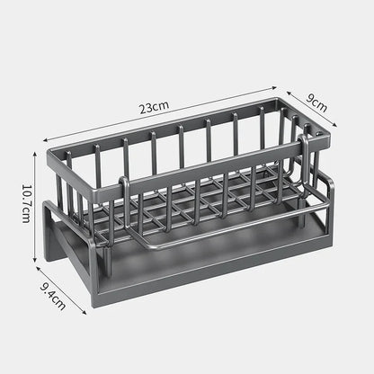 Estante de Cocina para Trapos y Especias, Estante de Drenaje sin Perforación para Fregadero