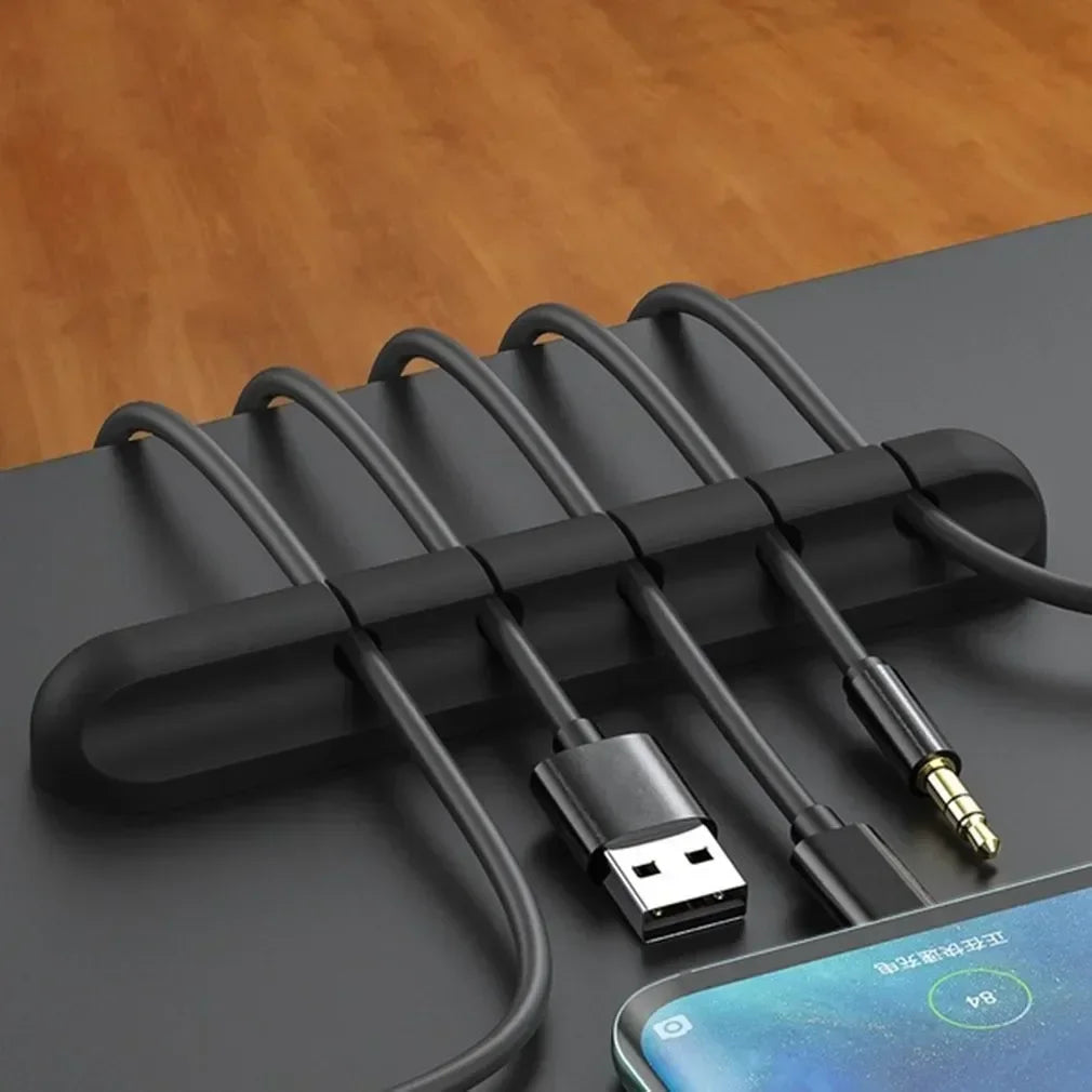 Organizador de cables USB de silicona.