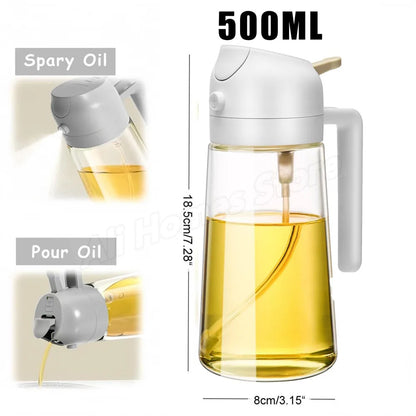 Botella Dispensadora de Aceite 2 en 1 Vidrio,