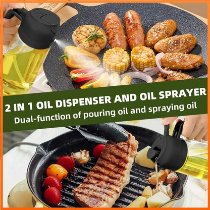 Botella Dispensadora de Aceite 2 en 1 Vidrio,