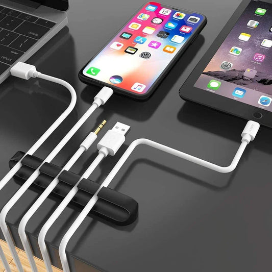 Organizador de cables USB de silicona.